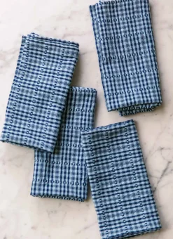 Heather Taylor Home Soho Two Toned Indigo Blue Napkins