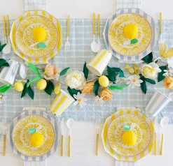 Hot Bonjour Fete Soleil Yellow Signature Cabana Stripe Plates