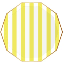 Hot Bonjour Fete Soleil Yellow Signature Cabana Stripe Plates