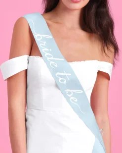 New xo, Fetti Something Blue Sash - blue satin sash