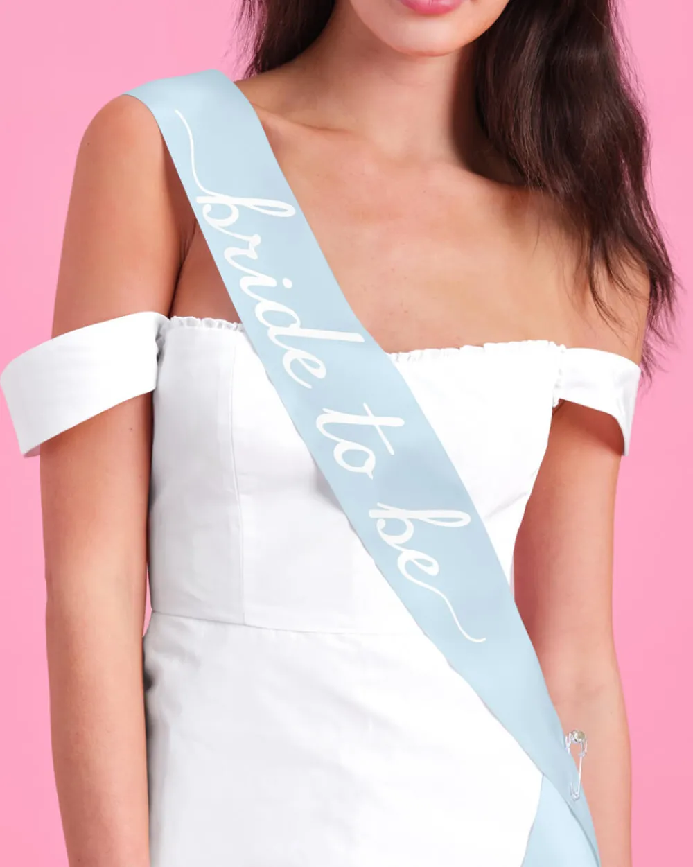 New xo, Fetti Something Blue Sash - blue satin sash