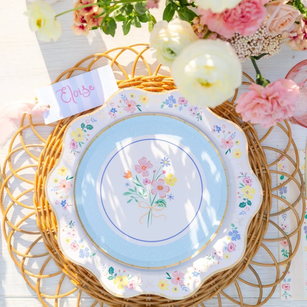 Clearance Bonjour Fete Spring Bouquet Floral Dessert Plates