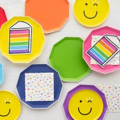 Online Bonjour Fête Sprinkles & Smiles Cake Slice Die Cut Napkins