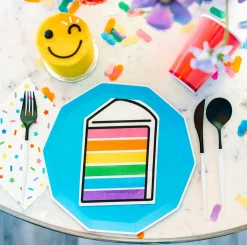 Online Bonjour Fête Sprinkles & Smiles Cake Slice Die Cut Napkins