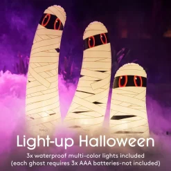 Discount Funboy Standing Light-Up Mummy Ghost Decor, Set of 3