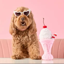 New The Foggy Dog Strawberry Milkshake Interactive Snuffle Dog Toy