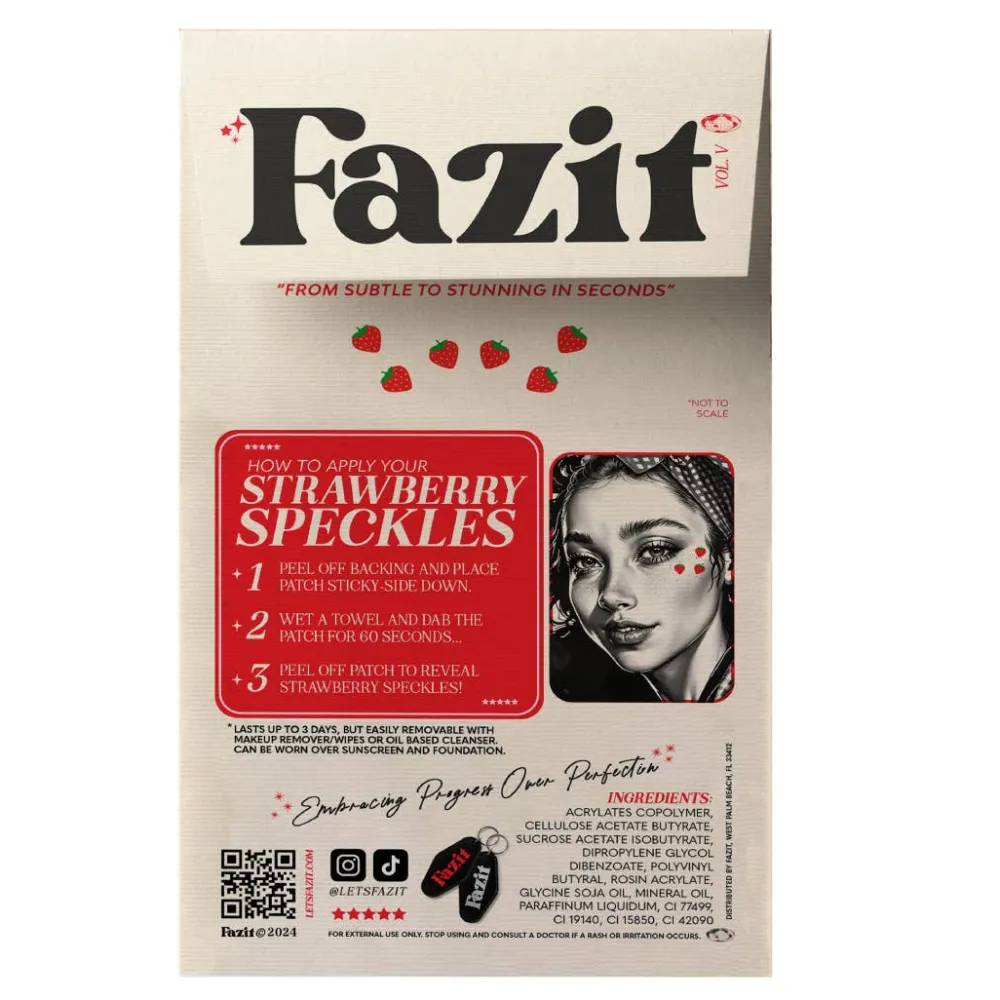 Outlet Fazit Strawberry Speckles Temporary Tattoos