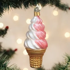 Old World Christmas Strawberry Swirl Soft Serve Ornament