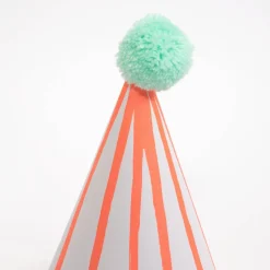 New Meri Meri Stripe Pom Pom Party Hats
