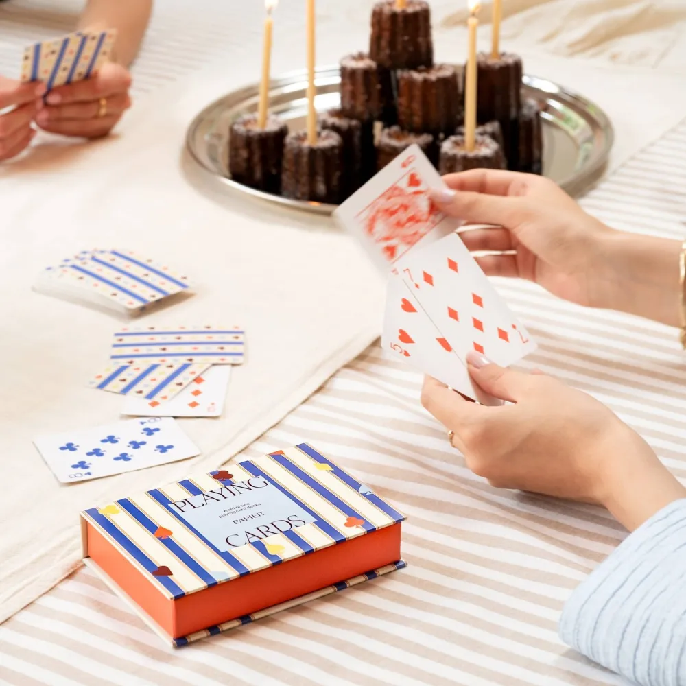 Clearance Papier Suits & Stripes Playing Cards, Set of 2 Decks