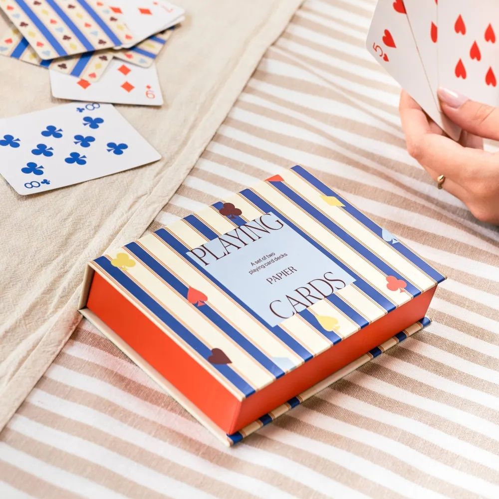 Clearance Papier Suits & Stripes Playing Cards, Set of 2 Decks