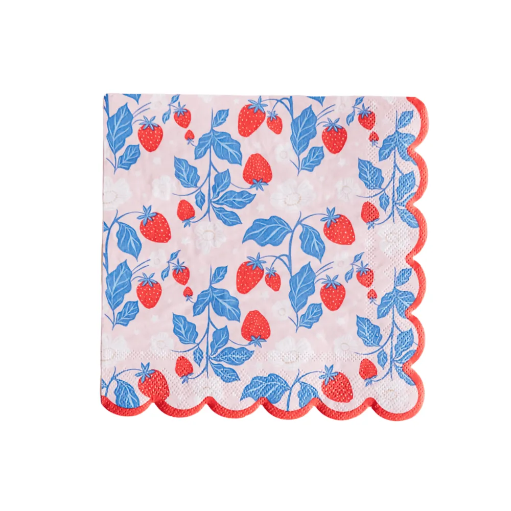 Bonjour Fete Summer Strawberry Large Napkins