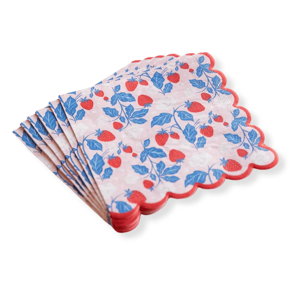 Bonjour Fete Summer Strawberry Large Napkins