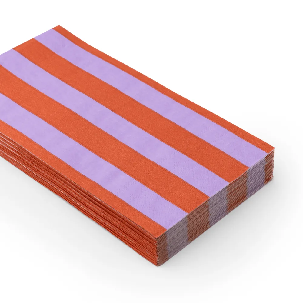 Sale Bonjour Fete Sunkissed Orange & Lilac Signature Cabana Stripe Guest Towels