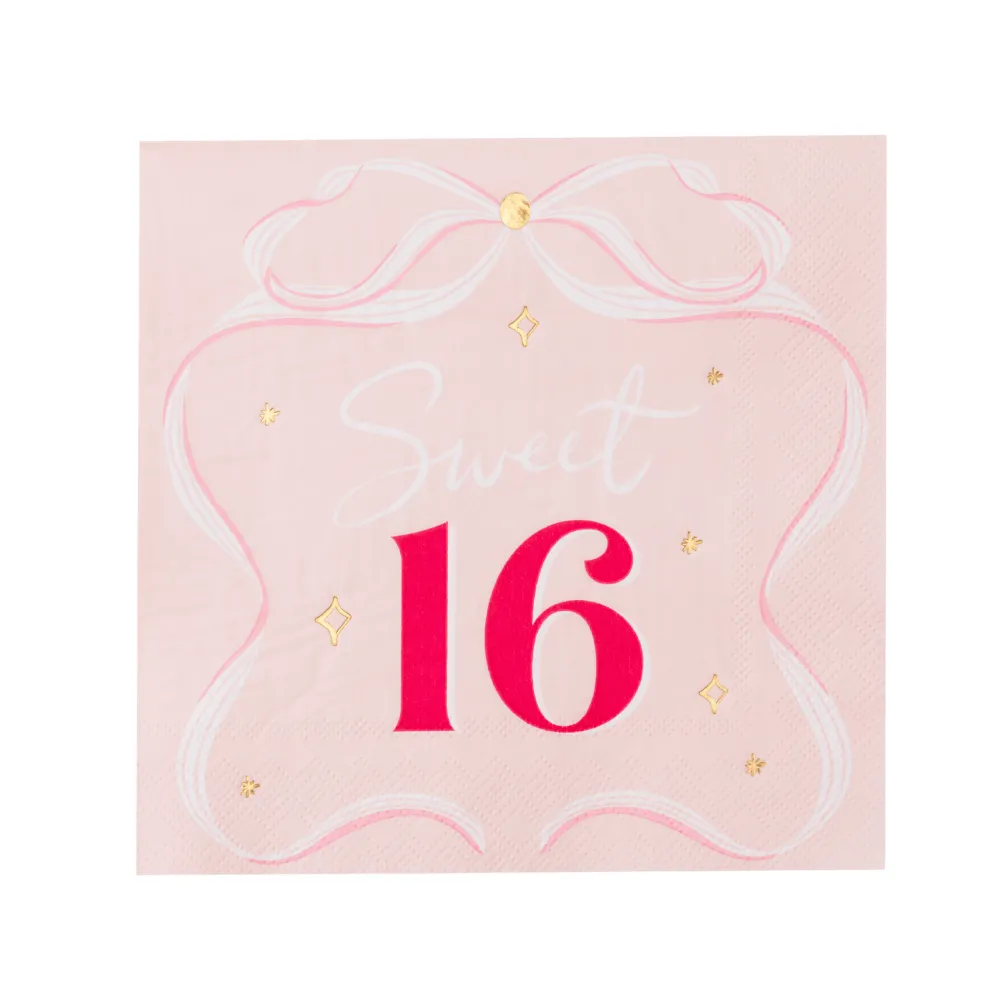 Sale Bonjour Fete Sweet 16 Bow Large Napkins