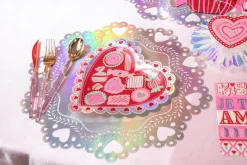Clearance Packed Party Sweetheart Iridescent Doily Placemats (10 count)