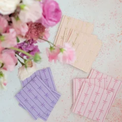 Clearance Bonjour Fete Sweet Peach Signature Bow Small Napkins