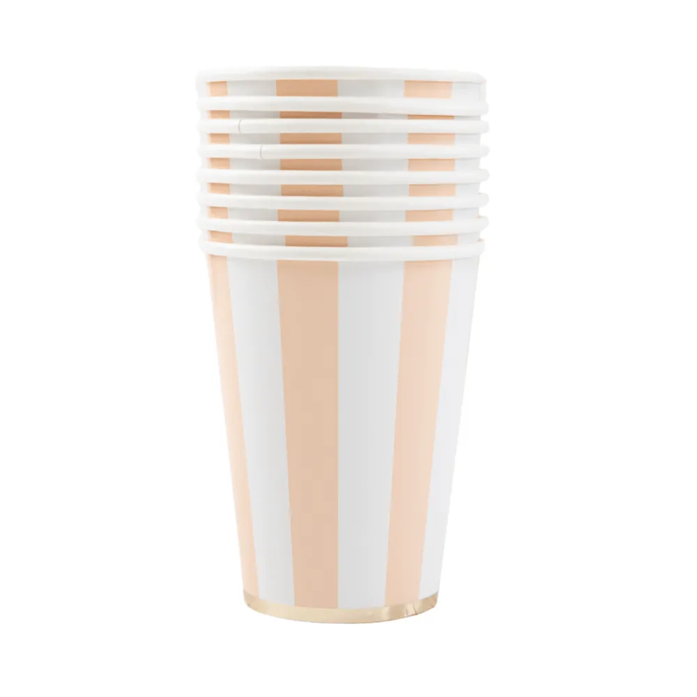 Online Bonjour Fete Sweet Peach Signature Cabana Stripe Cups