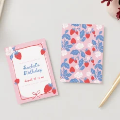 Best Bonjour Fete Sweet Strawberry Digital Party Invitation Download