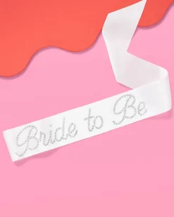 Sale xo, Fetti That Bride Sash - white silk + rhinestones