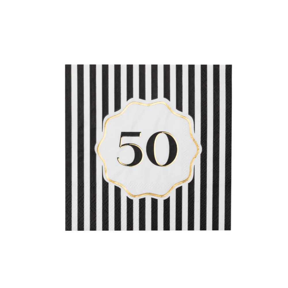 Discount Bonjour Fete 50th Birthday Cocktail Napkins