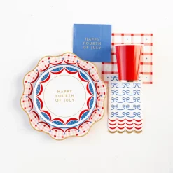 Bonjour Fete 4th of July Bow Flag Guest Towels