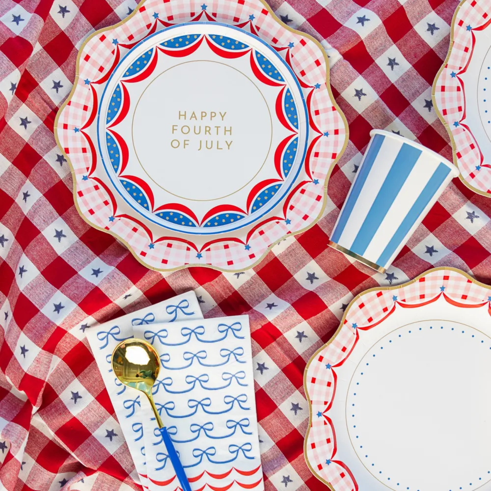 Bonjour Fete 4th of July Bow Flag Guest Towels