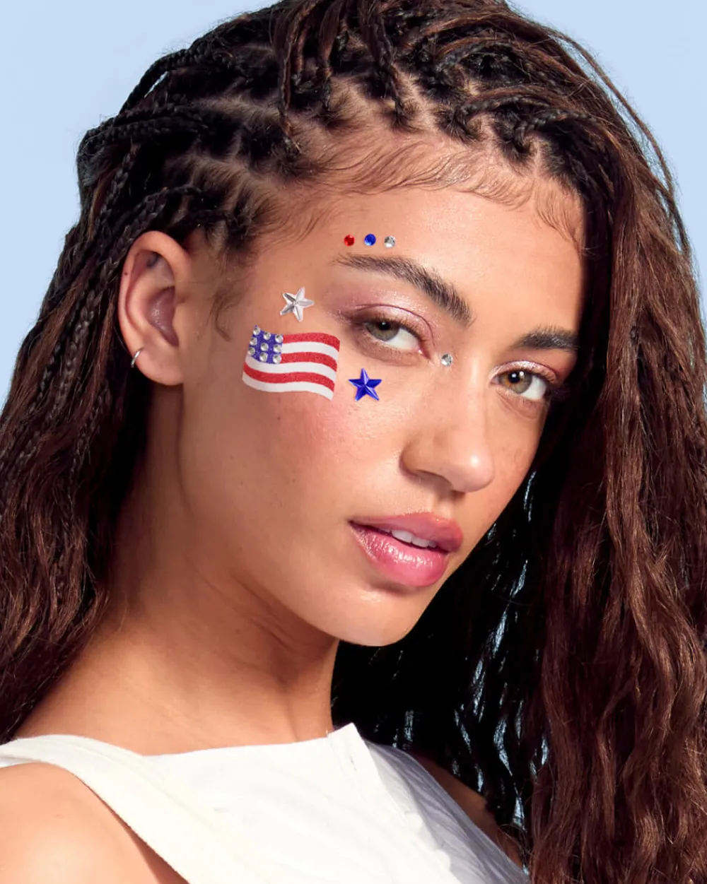 xo, Fetti 4th of July Face Gems - Flag & Star Set