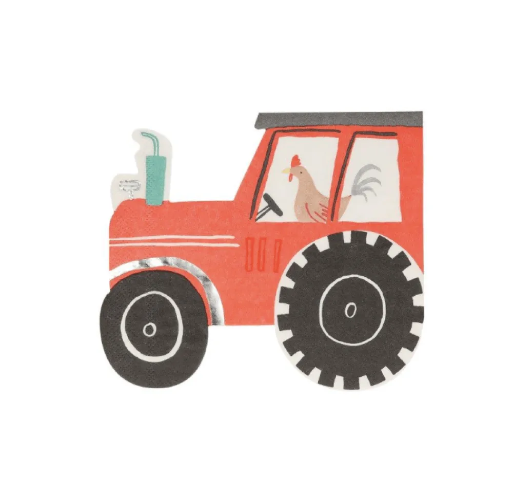 New Meri Meri Tractor Die-Cut Napkins