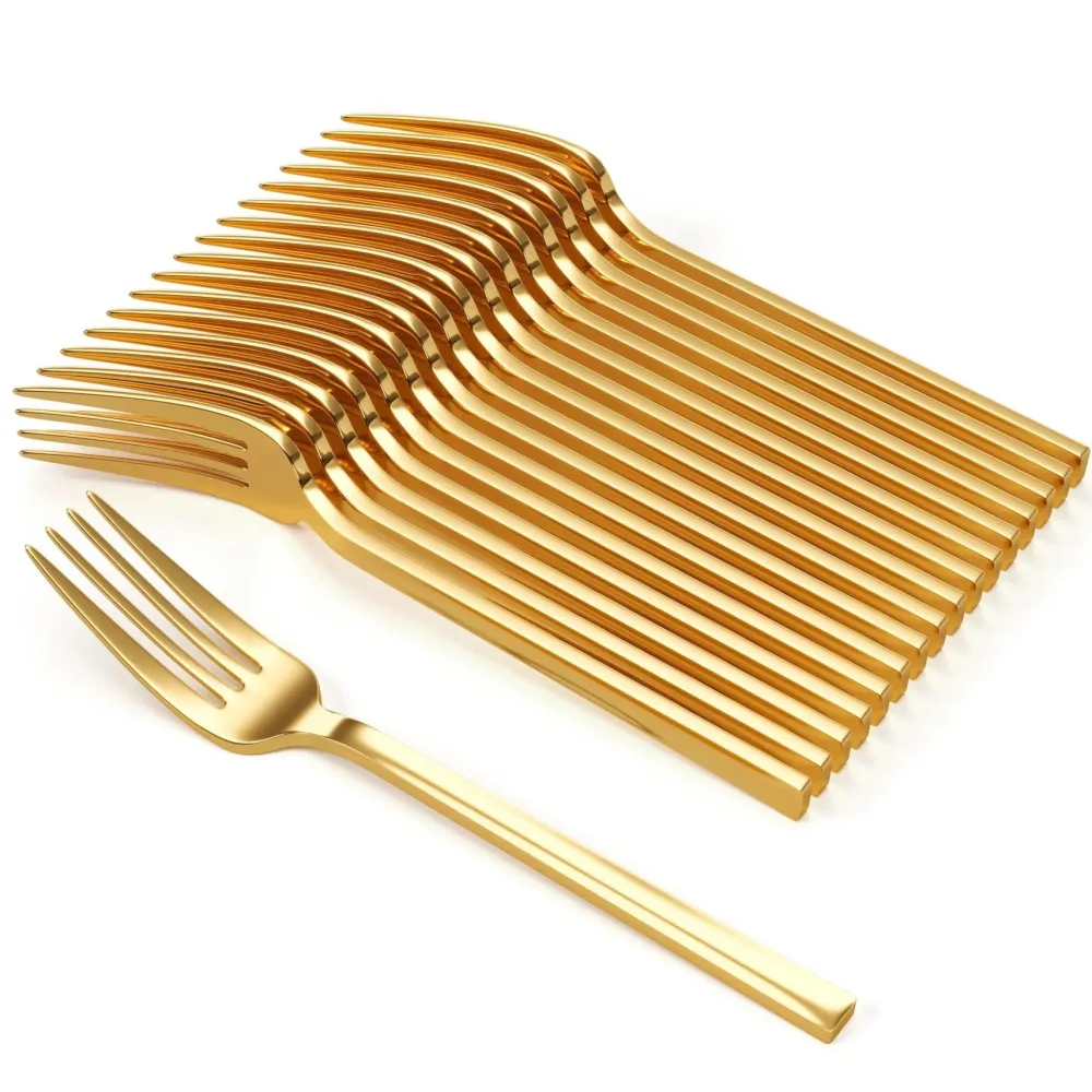 Online Crown Display Trendables Gold Plastic Forks
