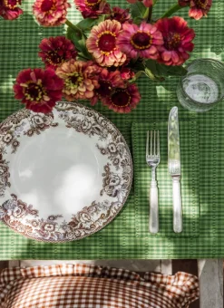New Heather Taylor Home Two Toned Evergreen Napkins