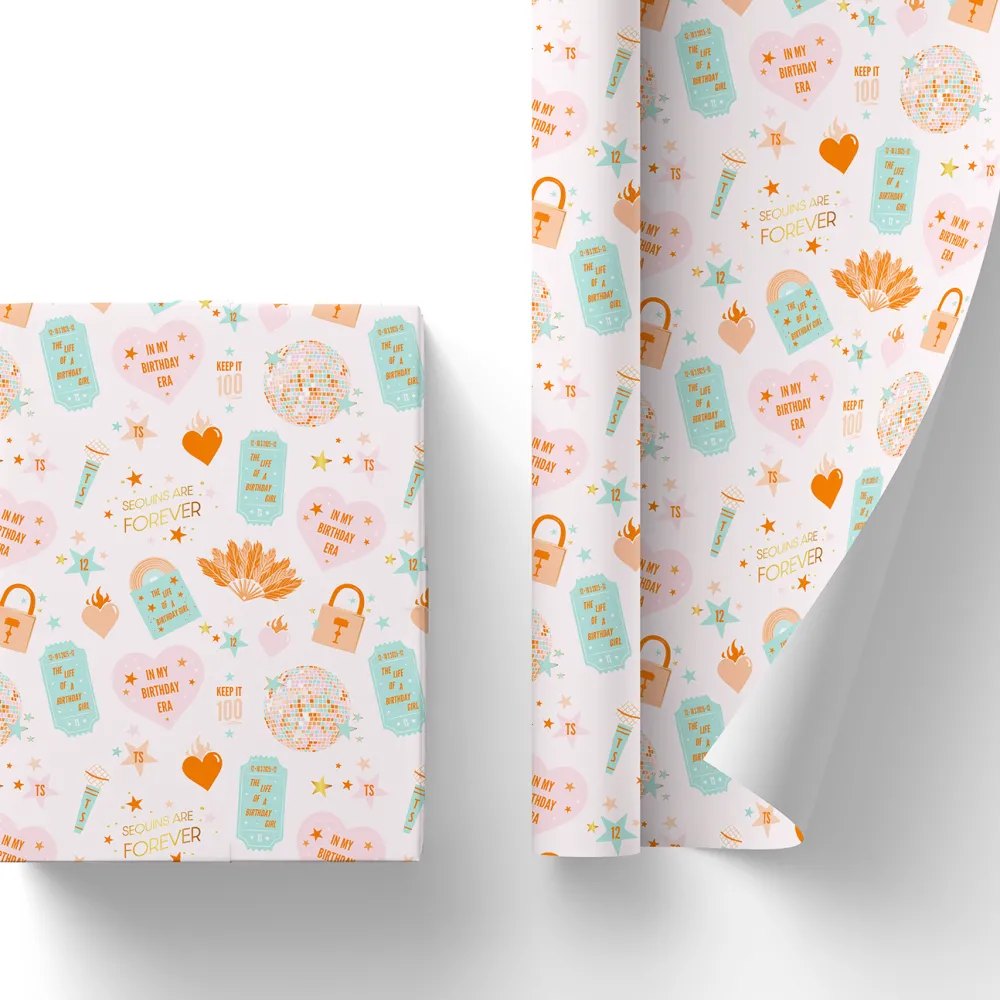 Hot Bonjour Fete Unofficial Swiftie Showgirl Gift Wrap