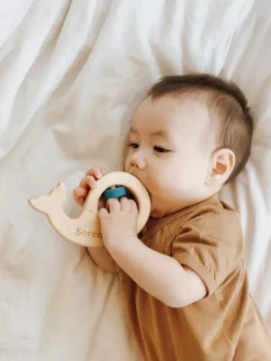 Bannor Toys Whale Wooden Baby Rattle
