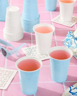 Best xo, Fetti White and Blue Plastic Cups