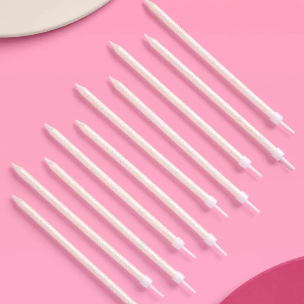 Hot xo, Fetti White Glitter Birthday Candles