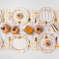 Bonjour Fete White & Gold Pumpkin Small Plates