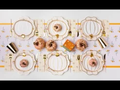 Bonjour Fete White & Gold Pumpkin Small Plates