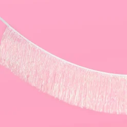 Clearance xo, Fetti White Iridescent Fringe Banner