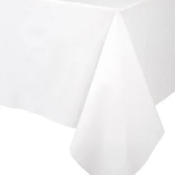 New Caspari White Paper Linen Like Table Cover