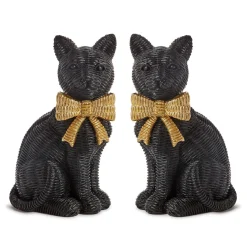 Two's Company Wicker Black Cat Decoration