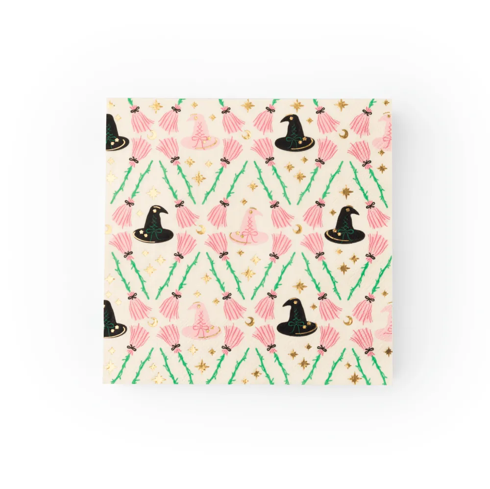 Discount Bonjour Fete Witch Hat & Broom Large Napkins