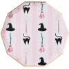 Hot Bonjour Fete Witch Hat & Broom Large Plates