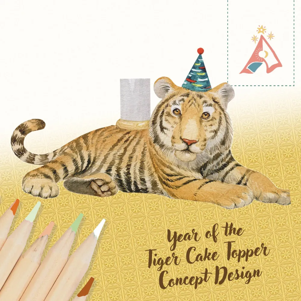 Clearance Camp Hollow Year of the Tiger Cake Topper | Porcelain Party Animal | Candle Holder | Chinese Zodiac