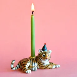 Clearance Camp Hollow Year of the Tiger Cake Topper | Porcelain Party Animal | Candle Holder | Chinese Zodiac
