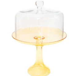 Sale Estelle Colored Glass Yellow Glass Cake Stand