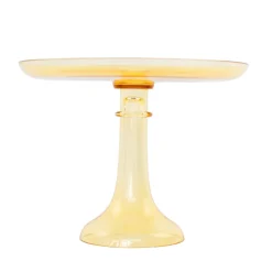 Sale Estelle Colored Glass Yellow Glass Cake Stand