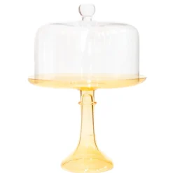 Sale Estelle Colored Glass Yellow Glass Cake Stand