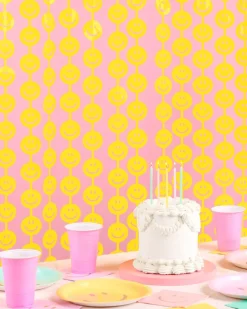 Clearance xo, Fetti Yellow Smiley Face Curtain Backdrop